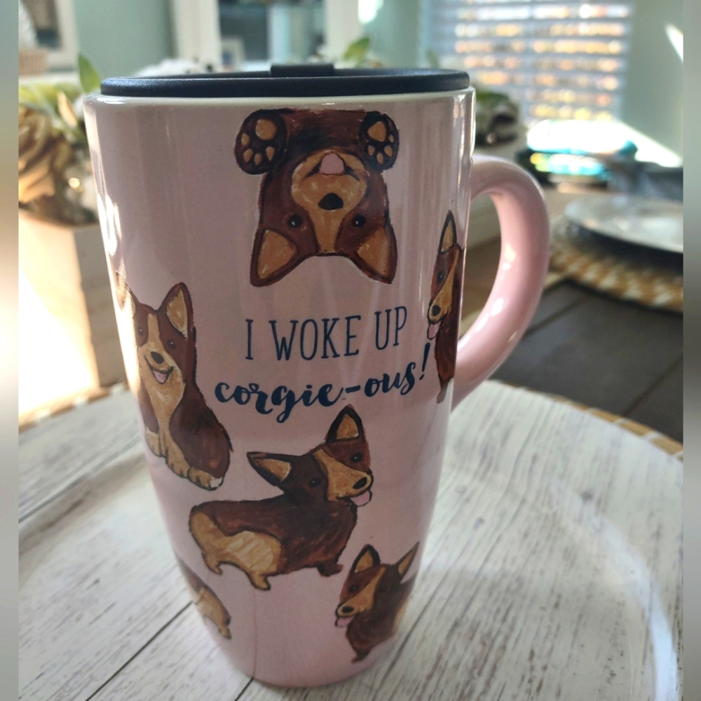 Brand New! Corgi Mug with lid